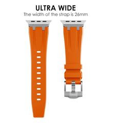 Luxury Metal Head Butterfly Buckle Silicone Band for Apple Watch