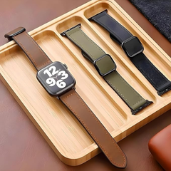 Leather Magnetic Clasp Strap for apple 42/44/45/49 mm