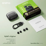 oraimo SpaceBuds Neo سماعات أذن مكانية لاسلكية حقيقية اللون الاسود