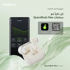 oraimo SpaceBuds Neo سماعات أذن مكانية لاسلكية حقيقية اللون الاسود