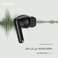 oraimo SpaceBuds Neo سماعات أذن مكانية لاسلكية حقيقية اللون الاسود