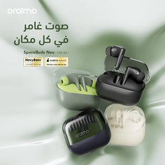 oraimo SpaceBuds Neo سماعات أذن مكانية لاسلكية حقيقية اللون الاسود